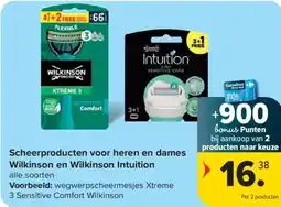 Carrefour Market Scheerproducten voor heren en dames wilkinson en wilkinson intuition alle soorten aanbieding