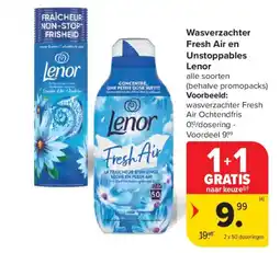 Carrefour Market Wasverzachter fresh air en unstoppables lenor aanbieding