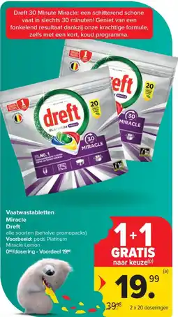 Carrefour Market Vaatwastabletten miracle dreft aanbieding