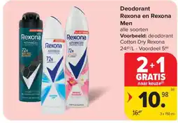 Carrefour Market Deodorant rexona en rexona men aanbieding