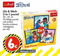 TEDi Lilo & Stitch 3-in-1 puzzel aanbieding