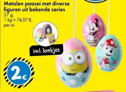 TEDi Metalen paasei met diverse figuren uit bekende series aanbieding