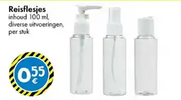 TEDi Reisflesjes inhoud 100 ml, diverse uitvoeringen, aanbieding