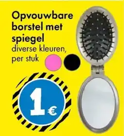 TEDi Opvouwbare Borstel met Spiegel aanbieding