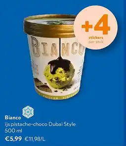 OKay Bianco ijs pistache-choco Dubai Style 500 ml aanbieding