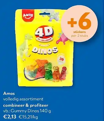 OKay Amos Gummy Dinos 140 g aanbieding