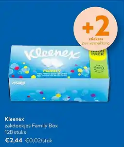 OKay Kleenex zakdoekjes Family Box 128 stuks aanbieding