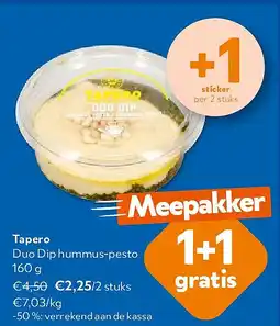 OKay Tapero Duo Dip hummus-pesto 160 g aanbieding