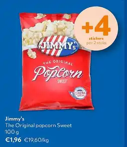 OKay Jimmy’s The Original popcorn Sweet 100 g aanbieding