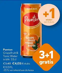 OKay Pomton Grapefruit & Tonic Water in blik 33 cl aanbieding