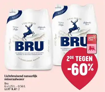 Delhaize Bru Lichtbruisend Natuurlijk Mineraalwater aanbieding