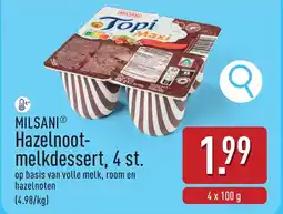ALDI MILSANI Hazelnoot melkdessert aanbieding
