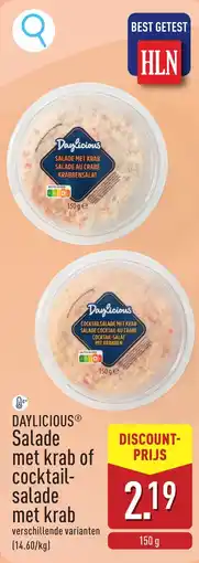 ALDI Daylicious salade met krab of cocktailsalade met krab aanbieding