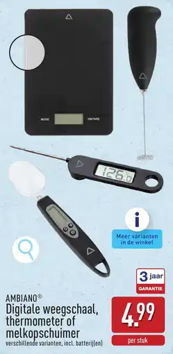 ALDI Ambiano digitale weegschaal, thermometer of melkopschuimer aanbieding