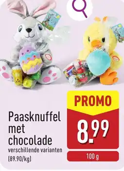 ALDI Paasknuffel met chocolade aanbieding