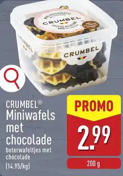 ALDI Crumbel miniwafels met chocolade aanbieding