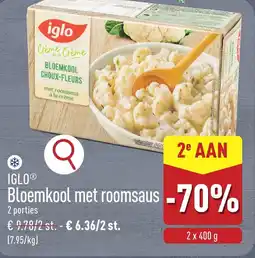 ALDI Iglo Bloemkool met roomsaus aanbieding