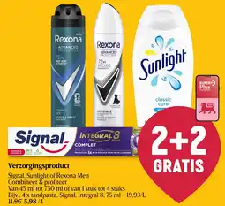 Delhaize Verzorgingsproduct Signal, Sunlight of Rexona Men aanbieding