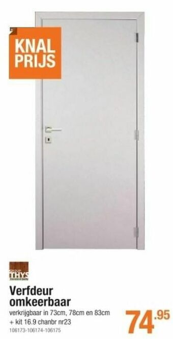 Cevo Verfdeur omkeerbaar aanbieding