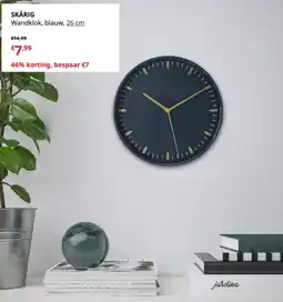 IKEA Skärig wandklok, blauw aanbieding