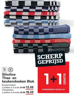 Sligro Slimline Thee- en keukendoeken Blok aanbieding