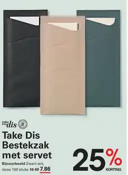Sligro Take Dis Bestekzak met servet aanbieding