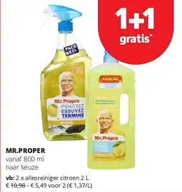 Spar MR.PROPER allesreiniger citroen 2 L aanbieding