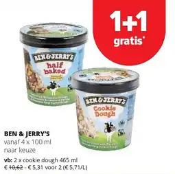 Spar BEN & JERRY’S cookie dough 465 ml aanbieding