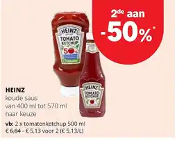 Spar HEINZ tomatenketchup 500 ml aanbieding