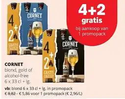 Spar CORNET blond 6 x 33 cl + lg. in promopack aanbieding