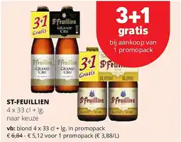 Spar ST-FEUILLIEN blond 4 x 33 cl + lg. in promopack aanbieding