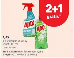 Spar AJAX allesreiniger lentebloem 1,25 L aanbieding