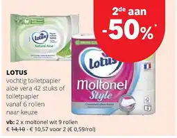Spar LOTUS moltonel wit 9 rollen aanbieding