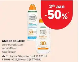 Spar AMBRE SOLAIRE hydra 24h protect spf 30 175 ml aanbieding