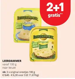 Spar LEERDAMMER original sneetjes 180 g aanbieding
