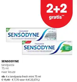 Spar SENSODYNE tandpasta fresh mint 75 ml aanbieding