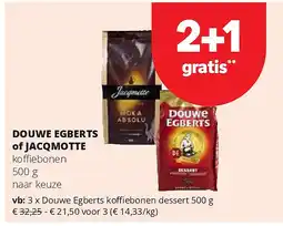 Spar Douwe Egberts koffiebonen dessert 500 g aanbieding