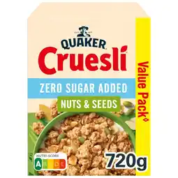 Albert Heijn Quaker Cruesli nuts & seeds zero sugar added aanbieding