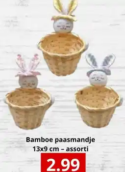 NH Market Bamboe paasmandje assorti aanbieding