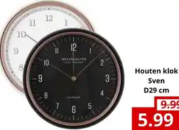 NH Market Houten klok Sven aanbieding