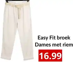 NH Market Easy Fit broek Dames met riem aanbieding