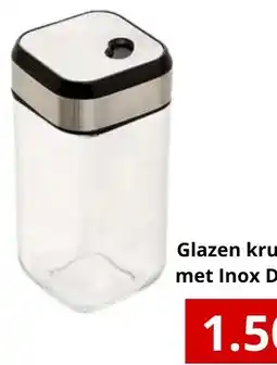 NH Market Glazen kruidvat met Inox Deksel aanbieding