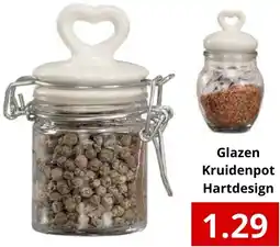 NH Market Glazen Kruidenpot Hartdesign aanbieding
