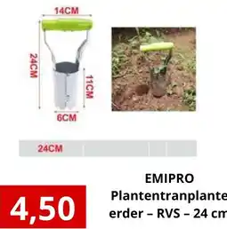 NH Market EMIPRO Plantentranplante erder RVS aanbieding