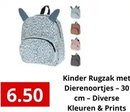 NH Market Kinder Rugzak met Dierenoortjes aanbieding
