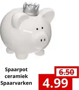 NH Market Spaarpot ceramiek Spaarvarken aanbieding