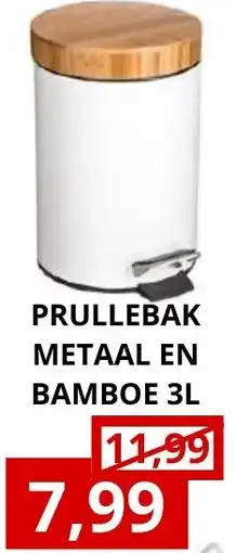 NH Market Prullebak metaal en bamboe aanbieding