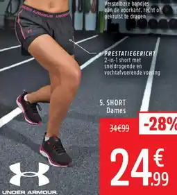 Intersport Under armour short dames aanbieding