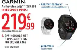 Intersport Gps-horloge met hartslagmeting forerunner 165 aanbieding