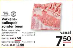 Sligro Varkensbuikspek Zonder Been aanbieding